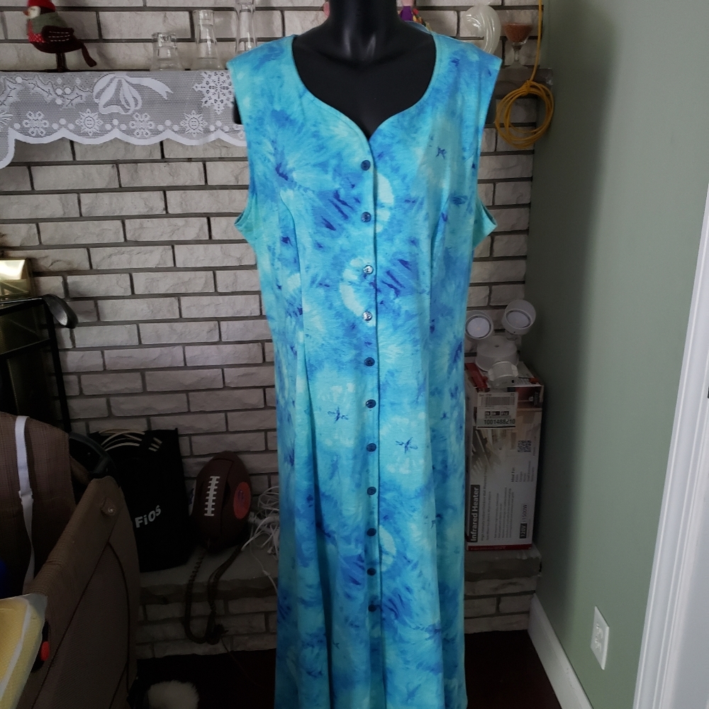 Illusions Free Flowing Colorful Tie Dye Look Dress